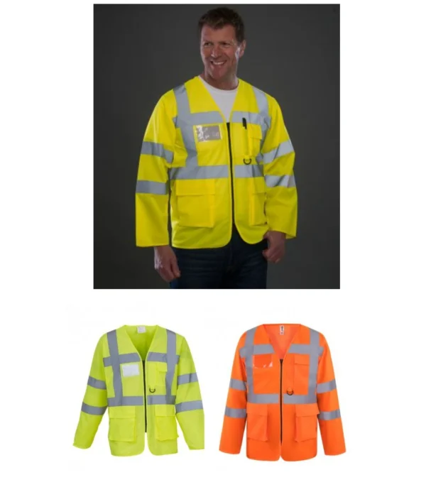 YK108 Yoko Hi-Vis Executive Long Sleeve Waistcoat